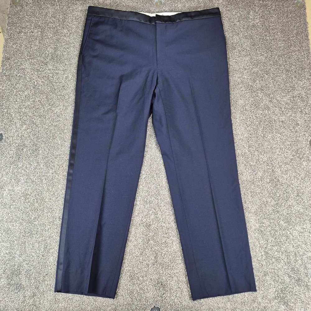 Samuelsohn Pants Mens 42 Navy Blue Reda Super 110s Wool Tuxedo Satin Trim Formal